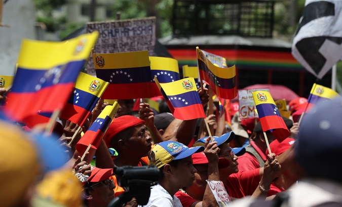 Boliviarian militants in a rally, Caracas, Venezuela, May 20, 2019.