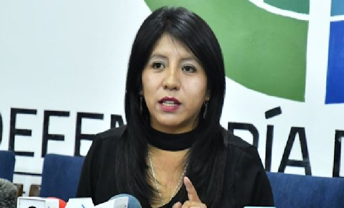 Ombudswoman Nadia Cruz, La Paz, Bolivia, August 26, 2020.