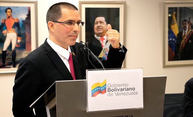 Foreign Affairs Minister Jorge Arreaza in The Hague, Netherlands, February 13, 2020.