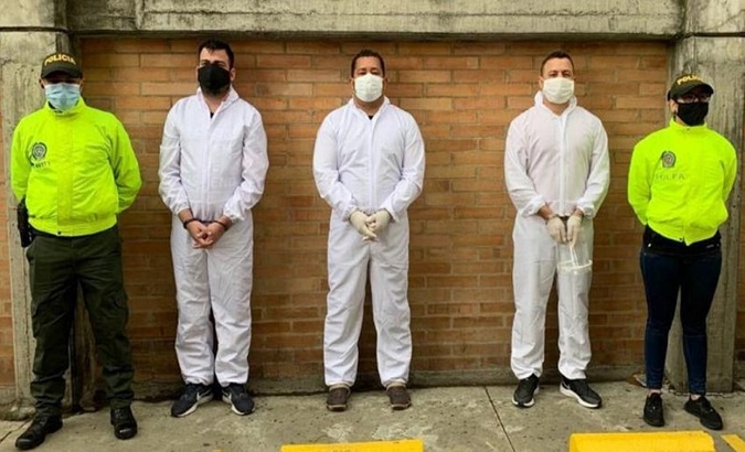 Operation Gedeon's alleged organizers at a prison in Bogota, Colombia, September 3, 2020.