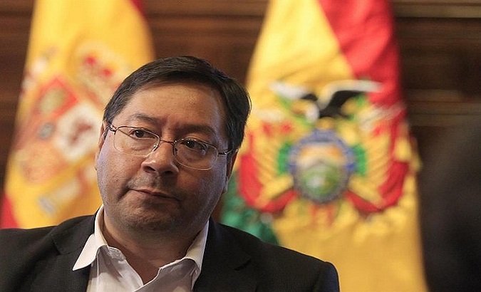 Luis Arce during a press conference in La Paz, Bolivia, August 10, 2020
