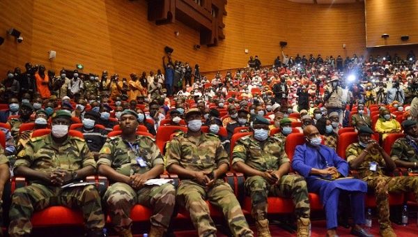 Delegates attend the opening of the national consultations in Mali on the management of the transition in Bamako, Mali, 05 September 2020.