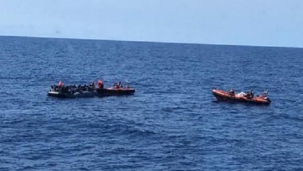 In previous days the ship had saved another 77 people including 11 women and two children.