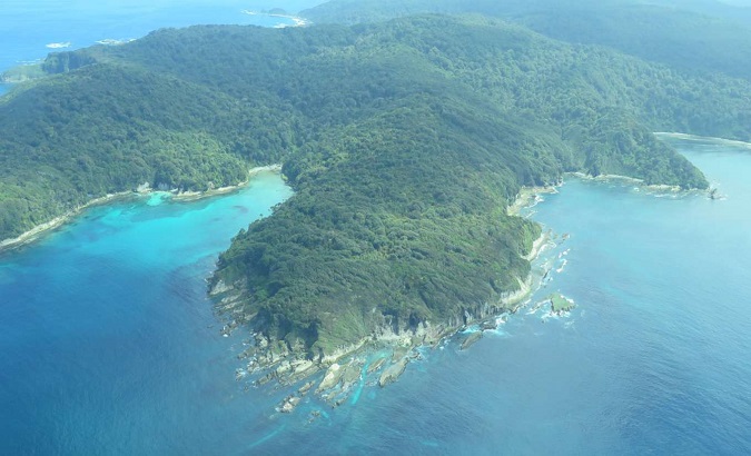 Aerial view os Guafo Island.