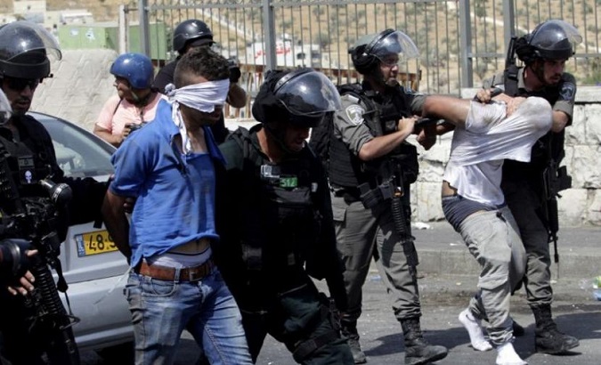 Israeli occupation forces detain Palestinians in the West Bank, Sept. 22, 2020.
