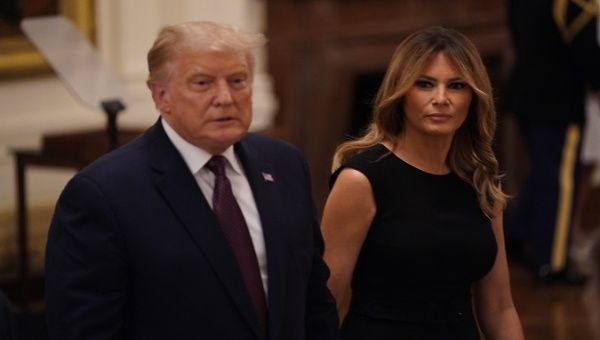 Donald Trump and his wife Melania at the White House, Washington, DC, U.S., Sept. 11, 2020.