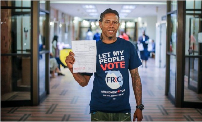 Citizen after a hearing aimed at restoring his right to vote, Miami, U.S, Nov. 8, 2019.