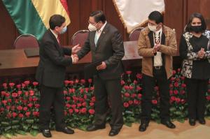 Luis Arce receives credentials as President-Elect, Bolivia, Oct. 28, 2020
