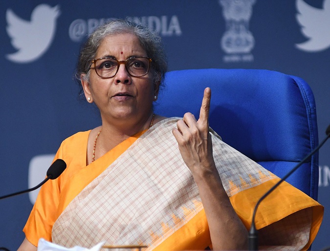 Indian Finance Minister Nirmala Sitharaman addresses a press conference in New Delhi, India, 12 November 2020.   According to the news reports finance minister Sitharaman announced a huge package to outlay for the urban   housing scheme to create jobs and to boost the economy.