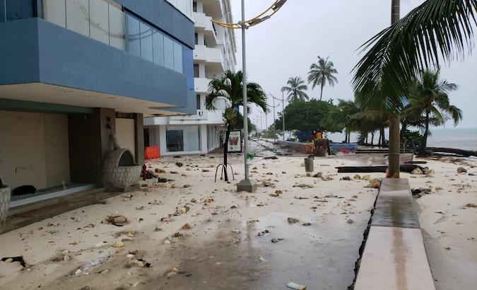 Damage left by Hurricane Iota as it passed through San Andres, Colombia, Nov. 16, 2020