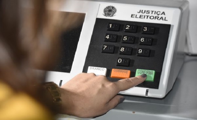 Photo of a Voting Machine used in Brazil's municipal elections, Nov. 15, 2020