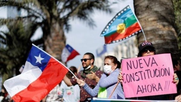 Chileans take to the streets to demand a new constitution, Santiago, Chile, Oct. 10, 2020