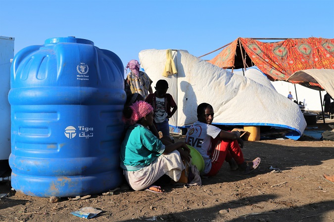 Ethiopian refugees who fled the conflict in Ethiopia's Tigray region at the Hamdayet Reception Center, in the border town of Hamdayet, Sudan, 17 November 2020.
