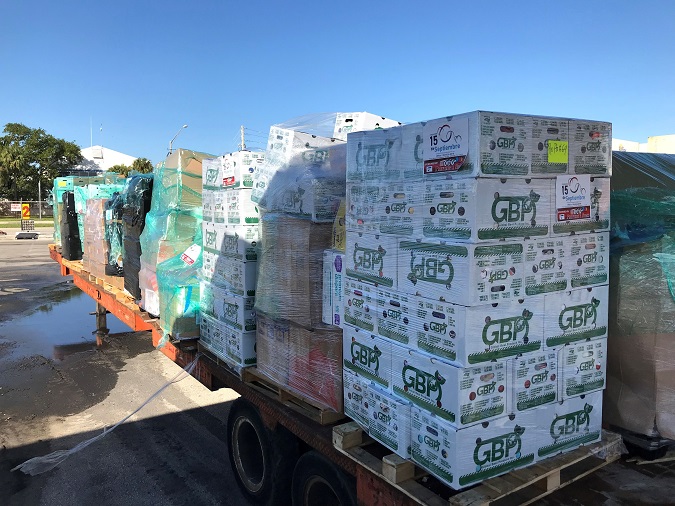 View of the cargo of aid to victims of hurricanes Eta and Iota to be transported to Honduras by the ship 