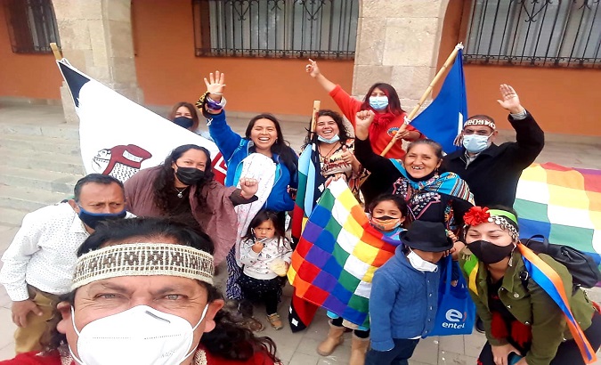 Representatives of Indigenous peoples demand seats for the Convention, La Serena, Chile, Dec. 7, 2020.