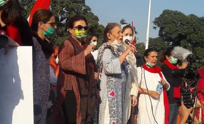 Women protesting against the “motorway rape incident” in Pakistan, Sep. 2, 2020.