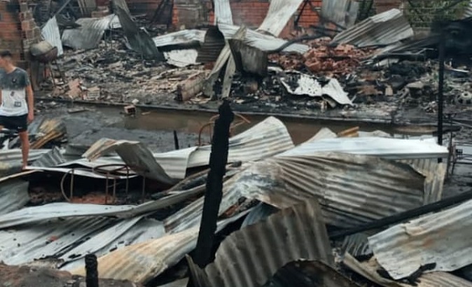 Remains of a home destroyed by fire, Asuncion, Paraguay, Dec. 25, 2020.
