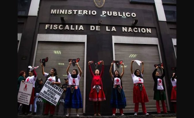 Women demand justice for forced sterilizations in Lima, Peru, July 27, 2016.