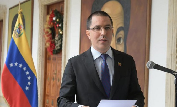 Foreign Affairs Minister Jorge Arreaza, Caracas, Venezuela, 2020.