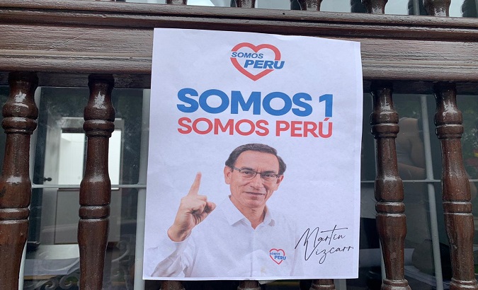 Poster promoting congressional candidate Martin Vizcarra, Peru, Jan. 12, 2021. The sign reads, 