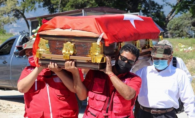 Burial of murdered members of FMLN party, El Salvador, Feb. 4, 2021.