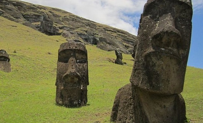 View of the monumental statues called 