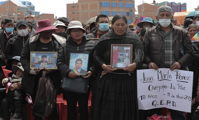 Relatives of Senkata massacre's victims demand justice, El Alto, Bolivia, Nov. 19, 2020.