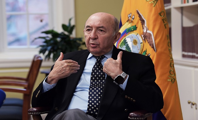 Foreign Minister Luis Gallegos, 2020.