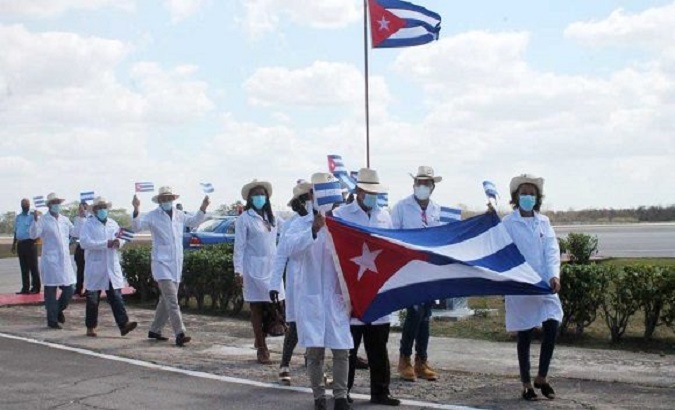 Cuban doctors arriving to Havana, Cuba, March 12, 2021.