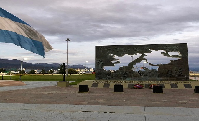 Monument to the fallen in the Malvinas' War, Ushuaia, Argentina, 2020.