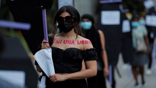 Women march against gender violence, Panama, Nov. 25, 2020.