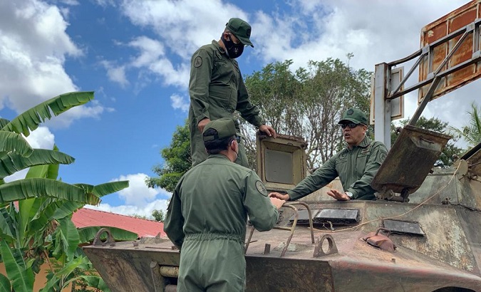 Venezuelan military during surveillance operations in the border area with Colombia, March 21, 2021.