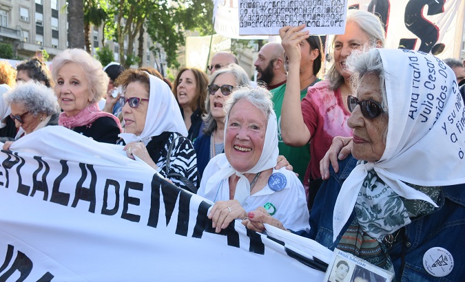 Grandmothers and Mothers of Plaza de Mayo activists march in Buenos Aires, Argentina.