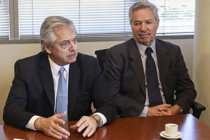 President Alberto Fernández and Foreing Affairs Minister Felipe Solá.