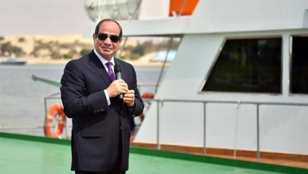 President Sisi during a visit to Suez Canal on March 31, 2021.