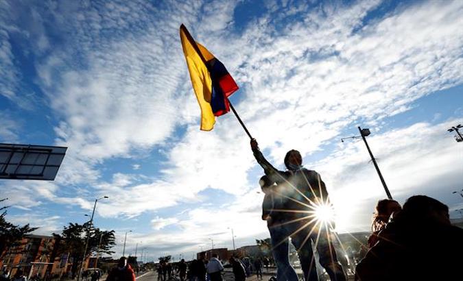 Citizens protest in Bogota, Colombia, May 10, 2021.