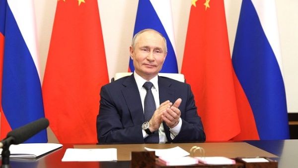 Putin and Xi Jinping attended a virtual ceremony on May 19, 2021.