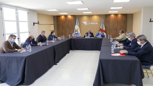 Alberto Fernandez and governors during a meeting, La Rioja, Argentina, Sept.19, 2021