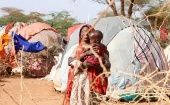 A woman and her child in a camp in Somalia, 2022.