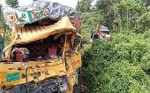 Pick-up van in Sylhet after crash. Jun. 7, 2023.