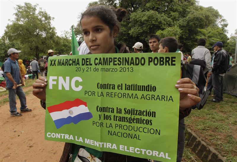 Farmers protesting in Paraguay last year (Photo: Reuters).