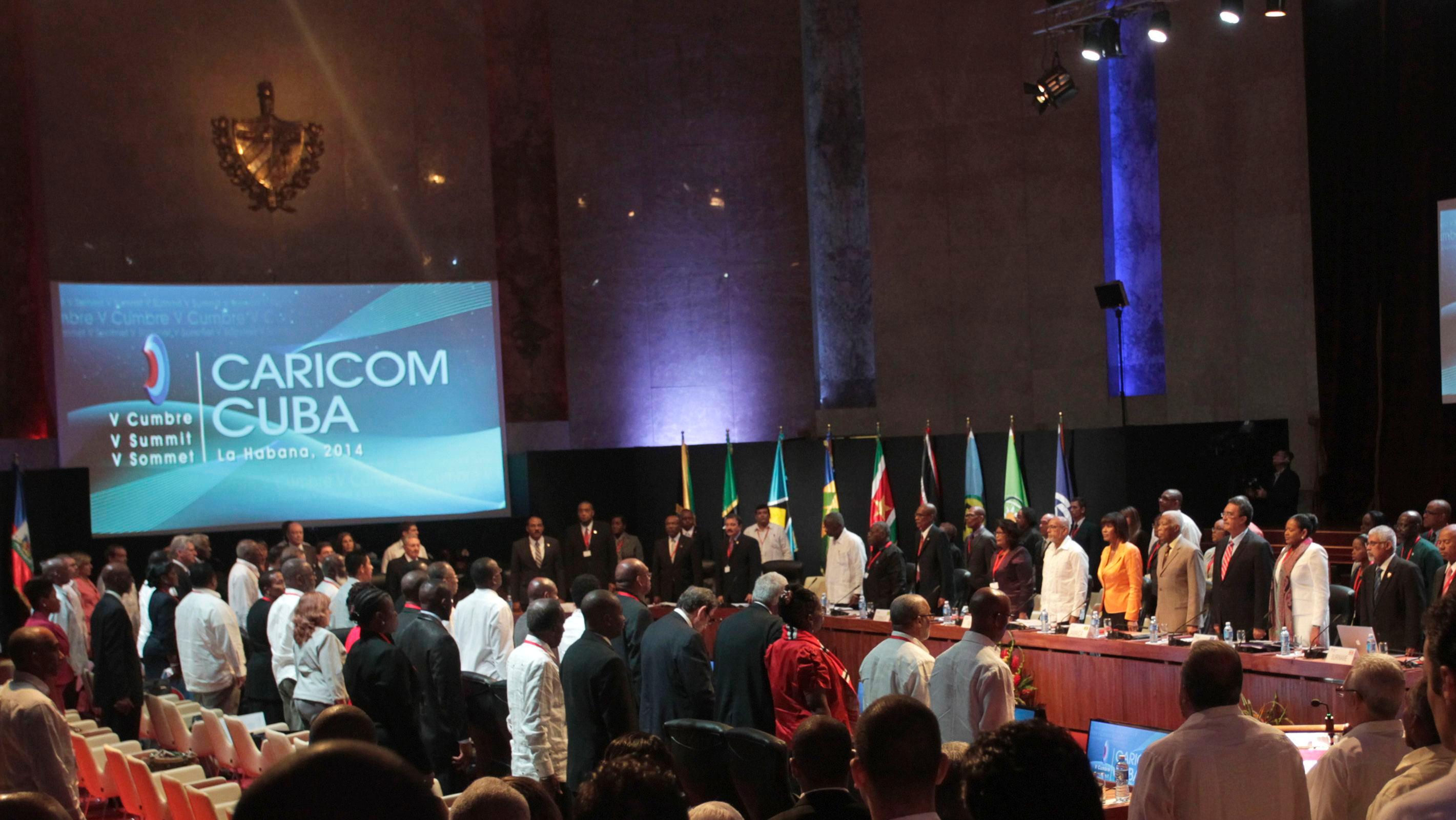 Leaders attend a meeting of the Caribbean Community (CARICOM) leaders summit at the Revolution Palace in Havana December 8, 2014.