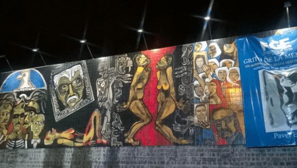 The mural Cry for Memory commemorates the victims of human rights abuses in Ecuador and throughout Latin America