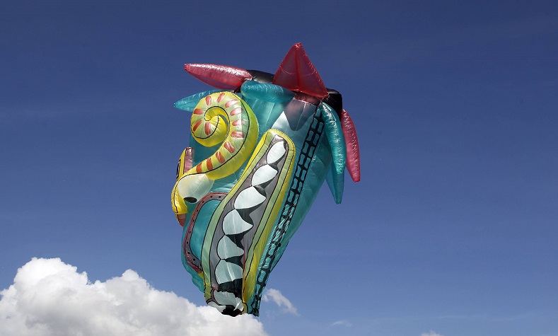 A Quetzalcoatl balloon, measuring 60 feet