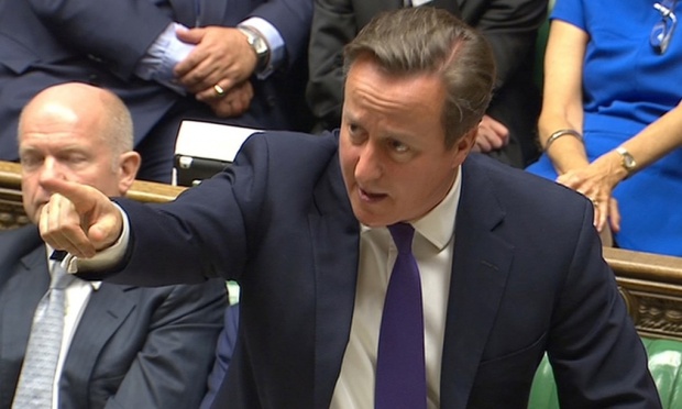 Britain's Prime Minister David Cameron addressing the House of Commons