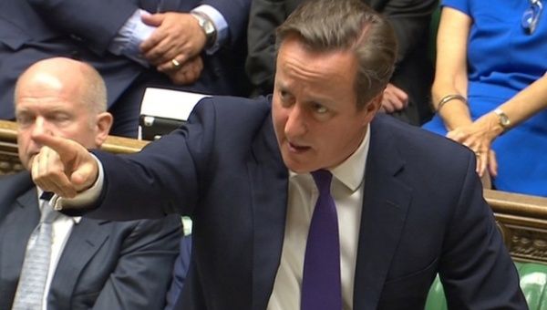 Britain's Prime Minister David Cameron addressing the House of Commons