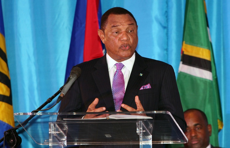 Chair of Caricom and Prime Minister of The Bahamas Perry Christie addresses the opening ceremony of the 26th Intersessional Meeting of the regional bloc Feb. 26, 2015.