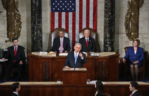 Israeli Prime Minister Benjamin Netanyahu addresses a joint meeting of Congress in the House Chamber on Capitol Hill in Washington