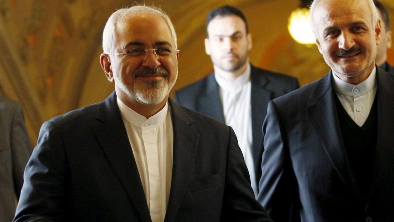 Mohammad Javad Zarif arrives at the Foreign Ministry in Lisbon.