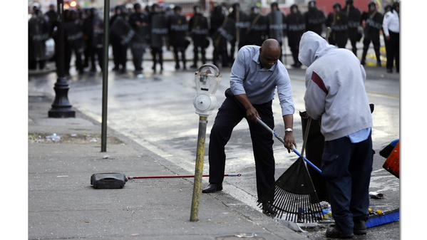 Organizations in Baltimore planned clean-ups of areas across the city Tuesday following Monday's uprising, and a Peace Walk to be held at 5:30 p.m. local time.